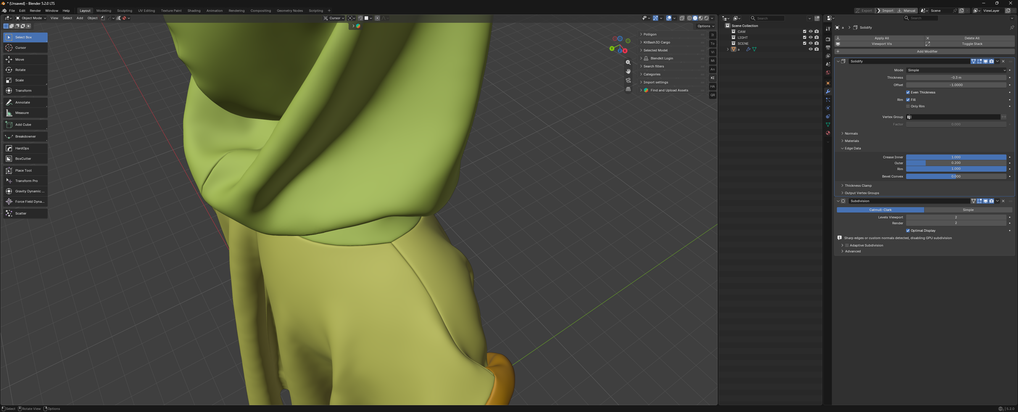 Solidify + Subdivision